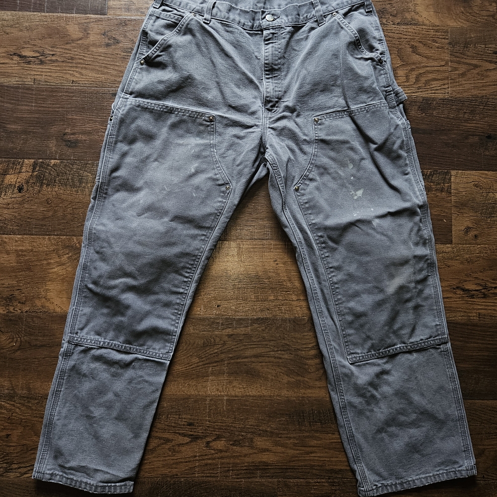 Gray Double Knee Carhartt Pants